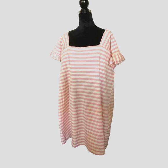 Dress Square Neck Midi Stripes by Free Assembly Women's Plus XXXL - Picture 1 of 3